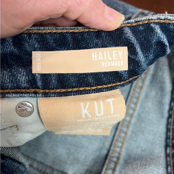 Kut from the Kloth Blue Distressed Denim Shorts - Picture 4 of 4